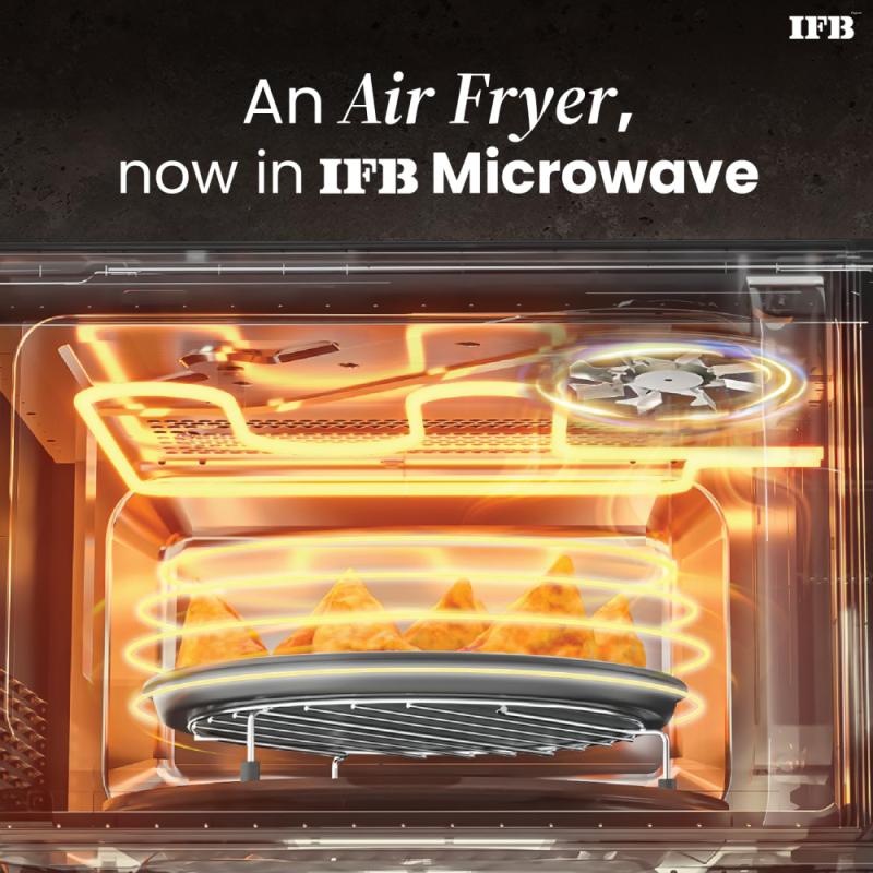IFB 34 L, Multi-Stage Cooking Grill & Convection Microwave with Air Fry, 10 Power Levels, Intelligent Cooling System, Fermentation mode, 151 Auto Cook Menus, Weight Defrost, Auto Reheat (34BC2, Black)