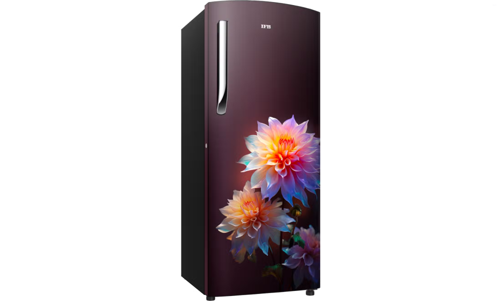IFB 206 Litres 4 Star Direct Cool Refrigerator with Flower Pattern and Inverter Compressor (IFBDC-2324IRN, Divine Bliss Red)