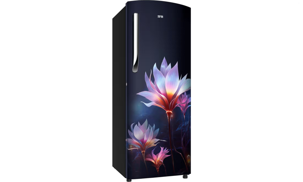 IFB 206 Litres 5 Star Direct Cool Refrigerator with Flower Pattern and Inverter Compressor (IFBDC-2325IBPD, Paradise Dream Blue with Black Pedestal)