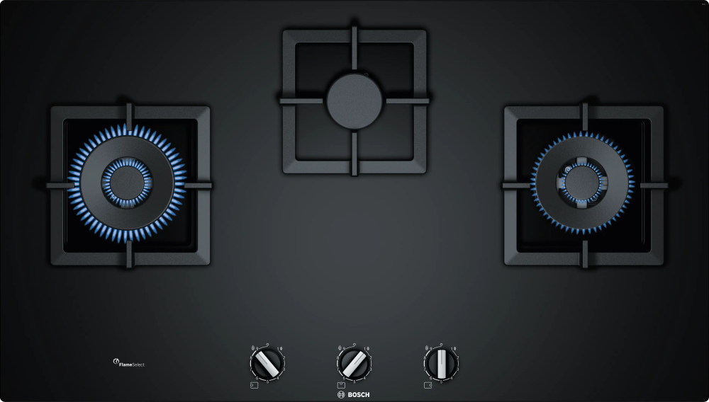 Bosch 90 cm Glass Gas Hob PPW9A6B20I