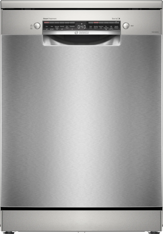 Bosch 15 Place Settings Freestanding Dishwasher Silver Inox SMS6HMI00I