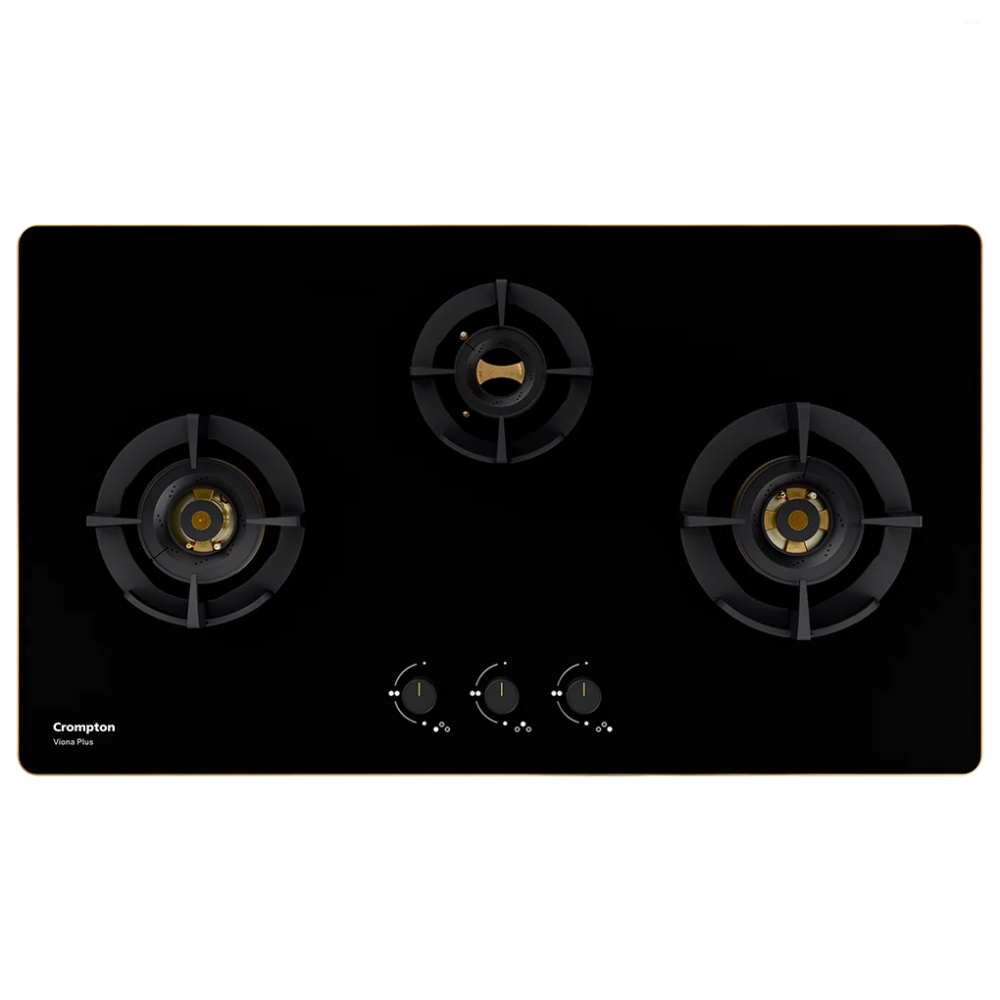 Crompton Viona Plus 78cm 3 Burner Built-in Gas Hob with Auto Ignition & Flame Failure Safety (HOB-VPDC783-MBL)