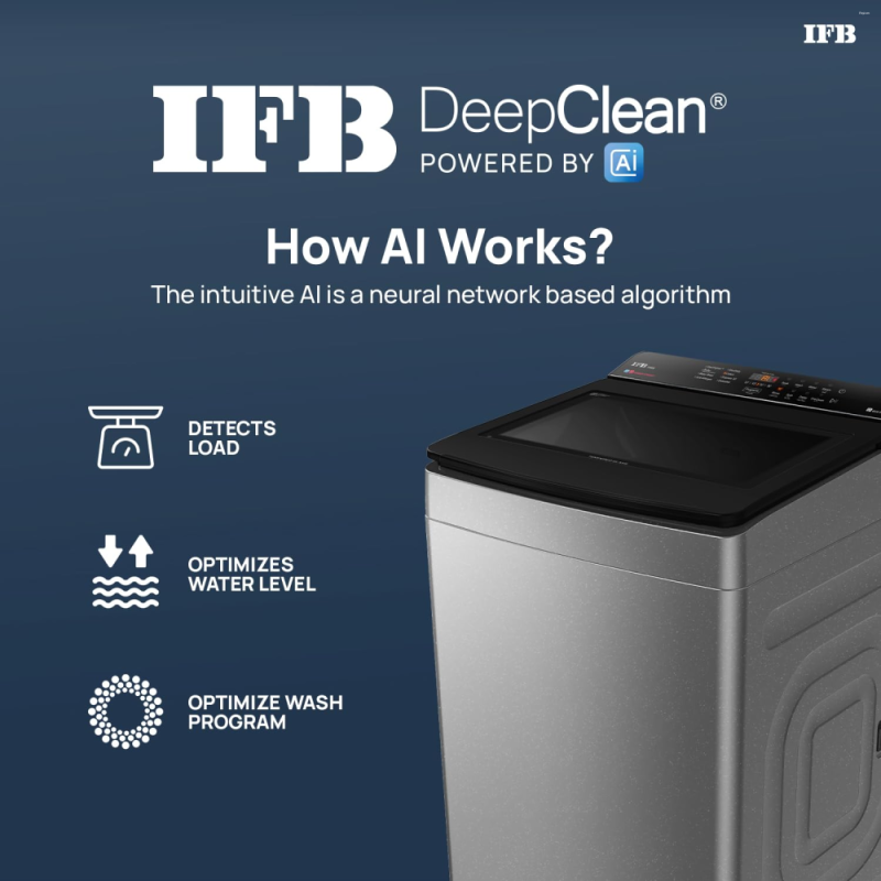 IFB 7.5 Kg 5 Star AI Powered Deepclean® Technology Fully Automatic Top Load Washing Machine with Inbuilt Heater(TL751MS2SID,Eco Inverter, Power Steam®, Activmix, 4 Year Machine Warranty,Mystic Silver)