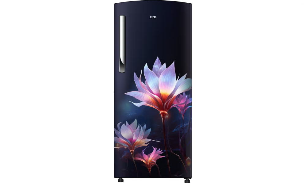 IFB 206 Litres 5 Star Direct Cool Refrigerator with Flower Pattern and Inverter Compressor (IFBDC-2325IBPD, Paradise Dream Blue with Black Pedestal)