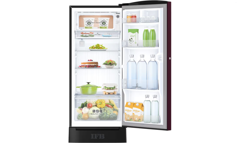 IFB 187 Litres 5 Star Direct Cool Refrigerator with Thick Insulation (IFBDC-2135IRND, Divine Bliss Red with Black Pedestal)