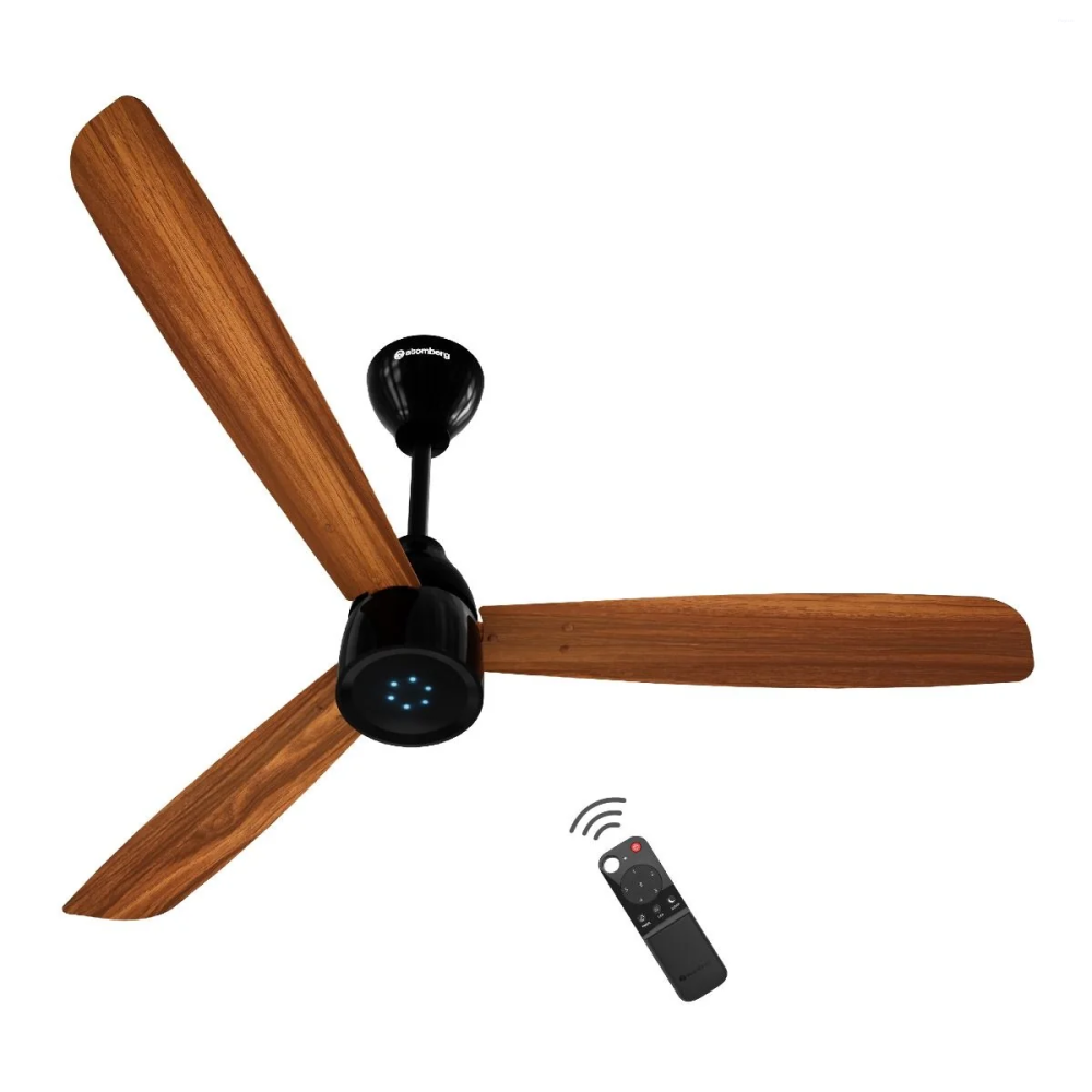 Atomberg Renesa Prime RM 1200mm BLDC Ceiling Fan with 35W Power, 235 CMM Air Delivery, 360 RPM & Regulator Control – Honey Maplewood
