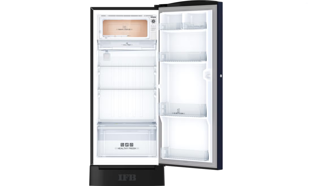 IFB 187 Litres 3 Star Direct Cool Refrigerator with XL Bottle Bin (IFBDC-2133FBLD, Lush Blush Blue with Black Pedestal)