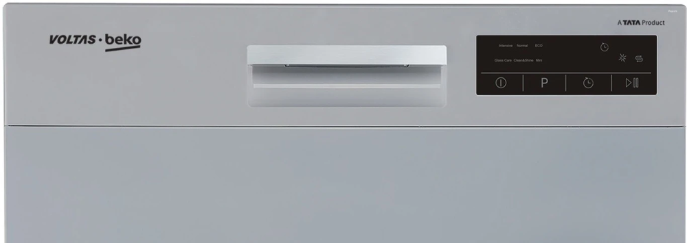 Voltas Beko 8 Place Settings Free Standing Dishwasher with Multiple Wash Programs & Advanced Cleaning Technology (DT8S)