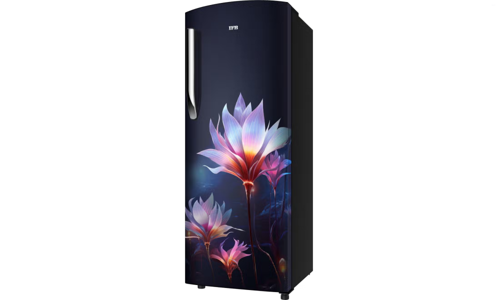 IFB 206 Litres 5 Star Direct Cool Refrigerator with Flower Pattern and Inverter Compressor (IFBDC-2325IBPD, Paradise Dream Blue with Black Pedestal)