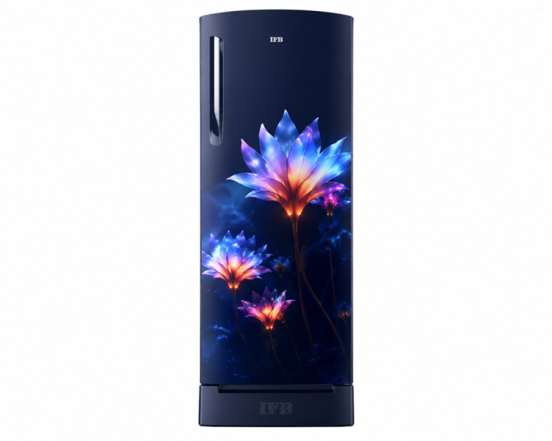 IFB 197 Litres 5 Star Direct Cool Refrigerator with Flower Pattern and Inverter Compressor (IFBDC-2235IBPD, Paradise Dream Blue with Black Pedestal)
