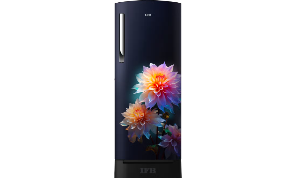 IFB 206 Litres 4 Star Direct Cool Refrigerator with Flower Pattern and Inverter Compressor (IFBDC-2324IBND, Divine Bliss Blue with Black Pedestal)
